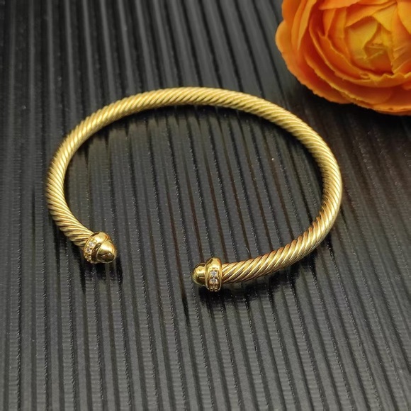 David Yurman Twisted Gold Bracelet 5mm